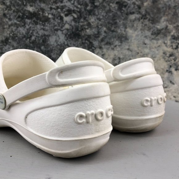 CROCS Women 9 White Mercy Convertible Slingback Professional Comfort Clogs - Picture 5 of 12